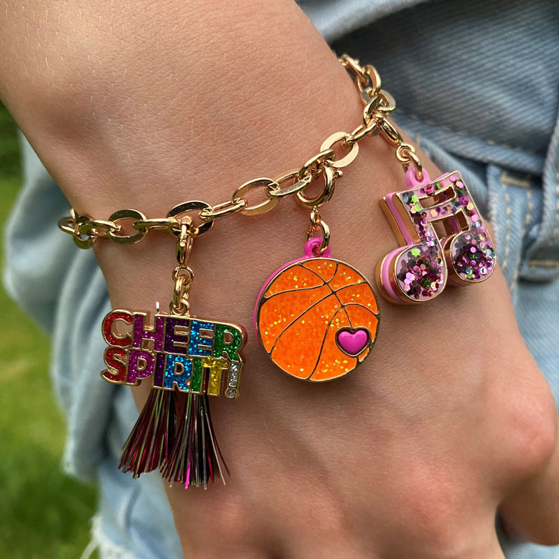 Gold Glitter Basketball Charm-charmit.com