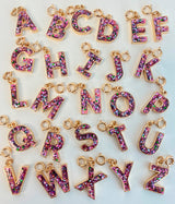 Gold Pink Glitter Letter Z Charm-charmit.com